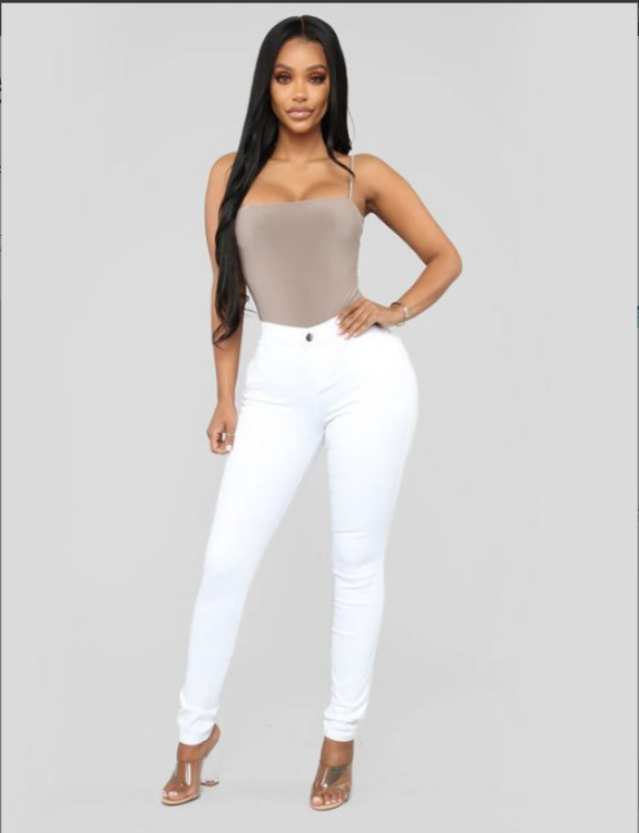 Womens Stretch Denim High-Waisted Skinny Jeans
